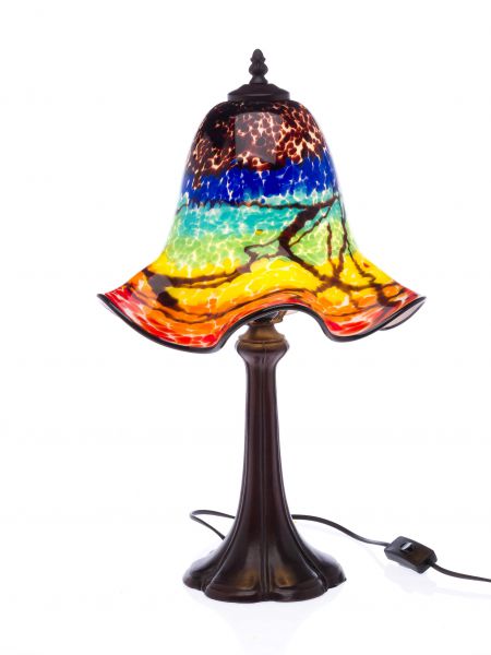Tischlampe Lampe farbig Glas Glasschirm im Murano Stil 53cm glass table lamp 