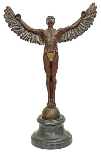Bronzeskulptur Ikarus im Antik-Stil Bronze Figur Statue - 40,8cm