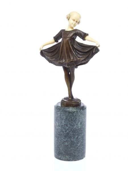 Bronze Skulptur nach Ferdinand Preiss Ballerina Ballett Tänzerin art deco style