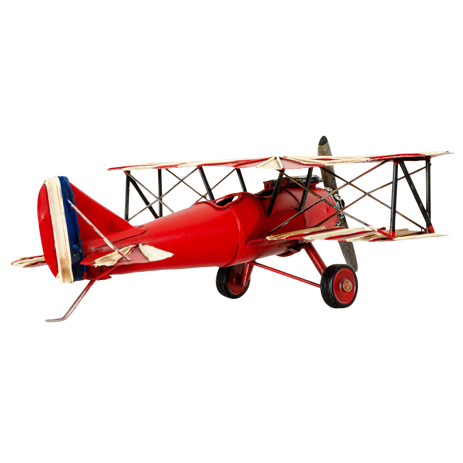 Aeromodello aereo idrovolante metallo en stile antico 42cm 