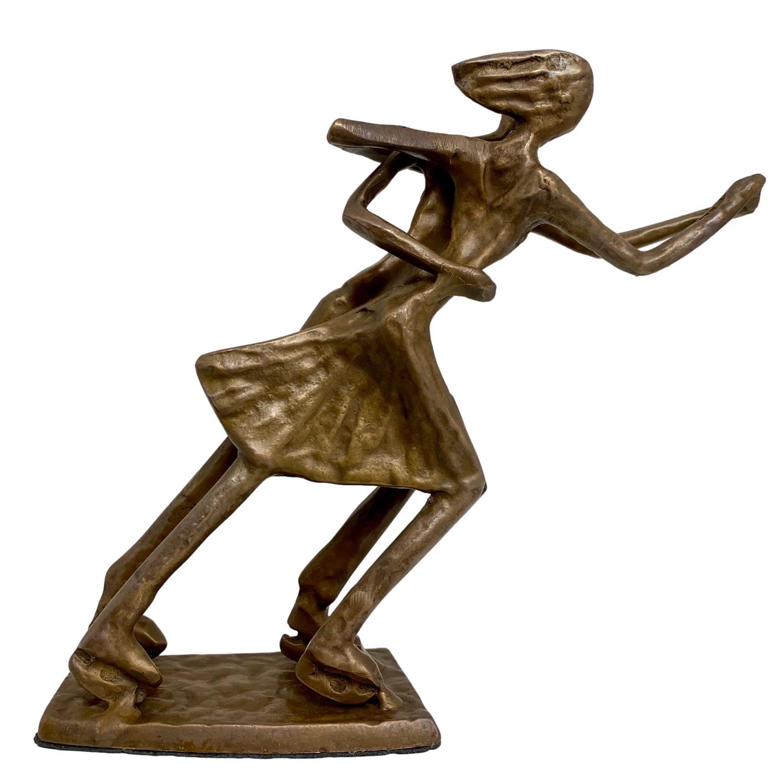 Bronzeskulptur Eiskunstlauf Schlittschuhe Antik-Stil Bronze Figur Statue 30,7cm 