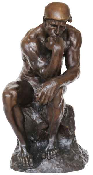 66cm Bronzeskulptur Denker nach Rodin Bronze Bronzefigur Skulptur Replika Figur