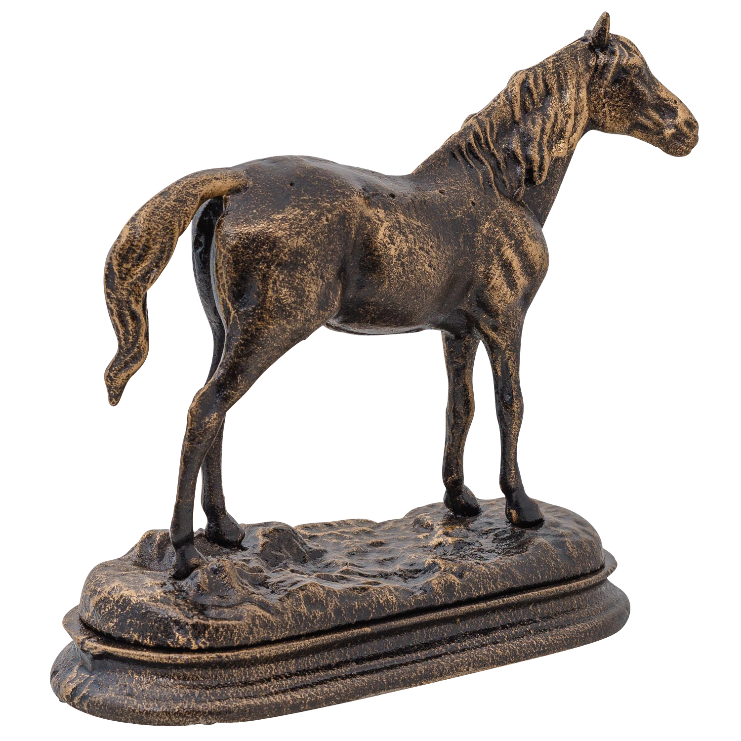 Pferd Skulptur Figur Tier Eisen Dekoration Antik-Stil 21cm 