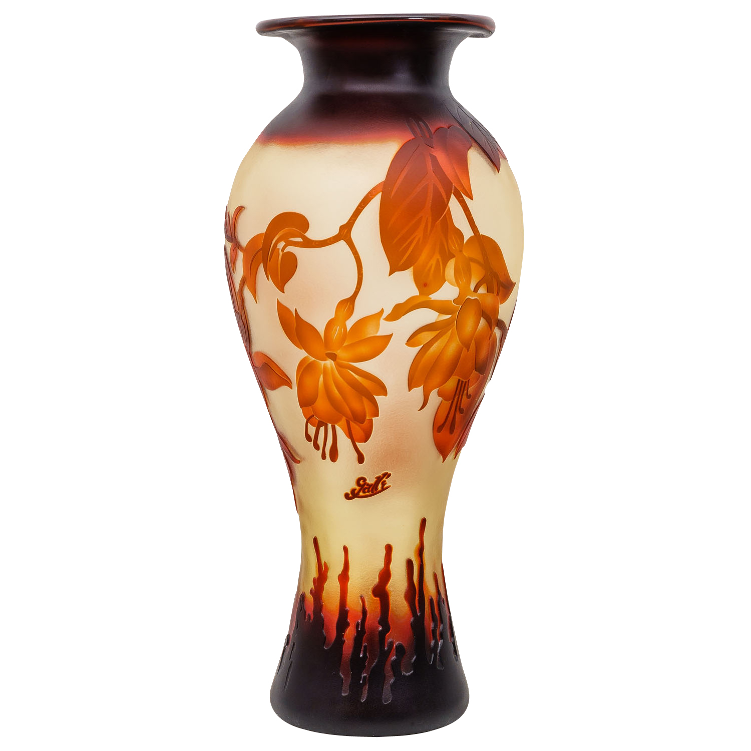 Vase Replika nach Galle Gallé Kolibri Glas Antik-Jugendstil-Stil Kopie c5 