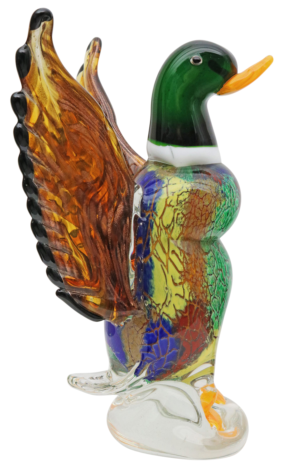 Glasfigur Figur Vogel Glas im Murano Antik Stil 16cm 