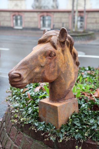 Skulptur Figur Pferd Eisen sculpture iron horse 62cm Pferdekopf Gewicht 28kg