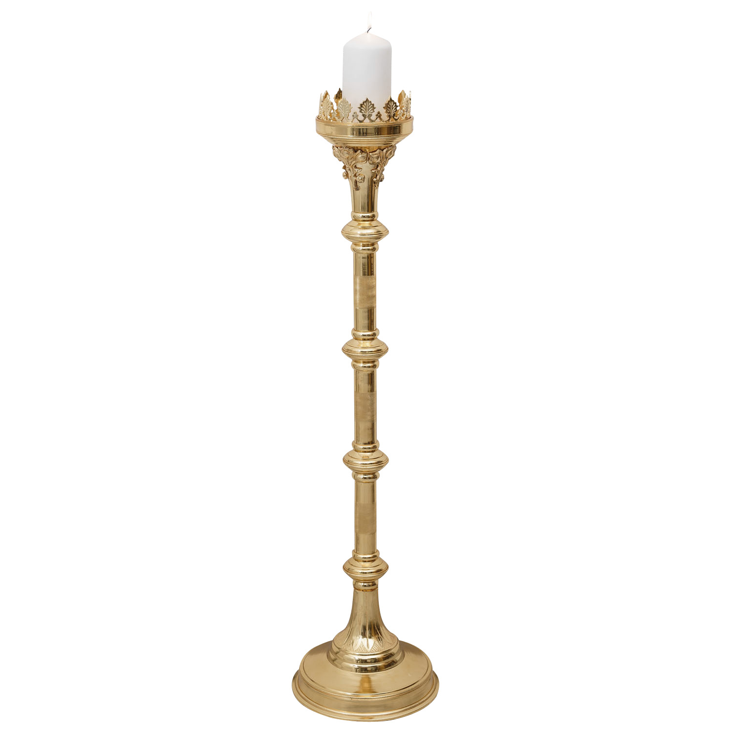 Aubaho Candelero candelabro Iglesia ALU Altar Estilo Antiguo 34cm 