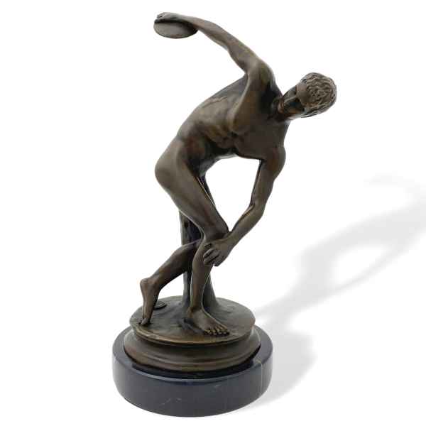 Bronzefigur Diskobol nach Myron Sport Diskuswerfer Antik-Stil Kopie Replik