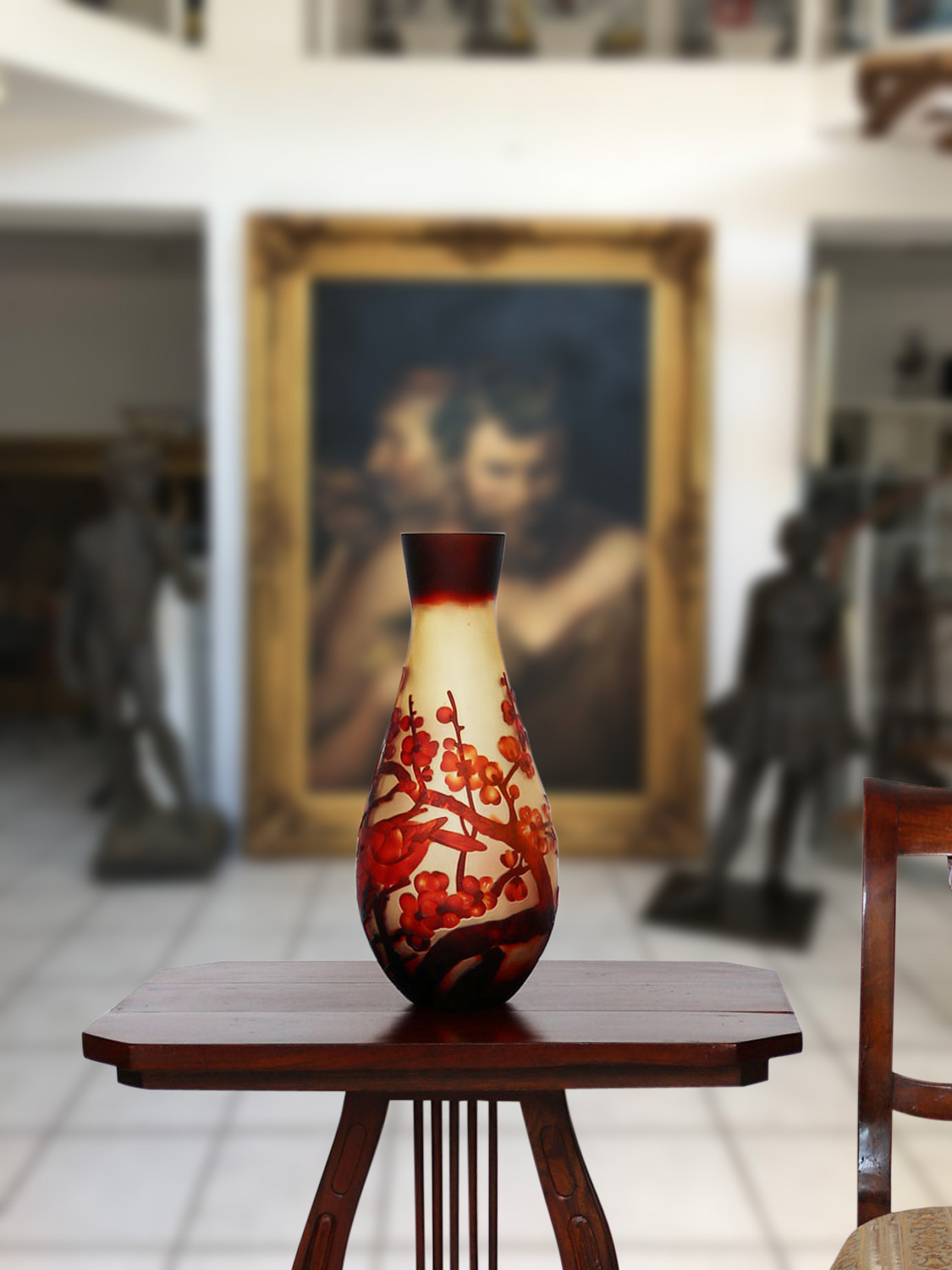 Vase Replika nach Galle Gallé Glasvase Glas Antik-Jugendstil-Stil Kopie c13 