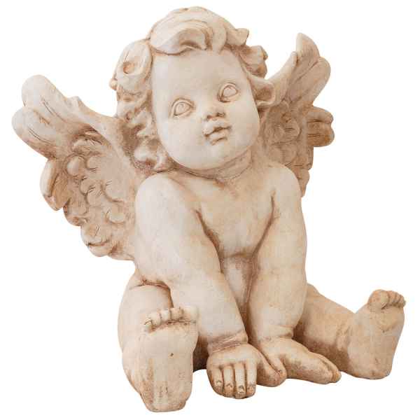 Sitzender Engel Engelsfigur Putte Figur Skulptur Flügel Dekoration Antik-Stil