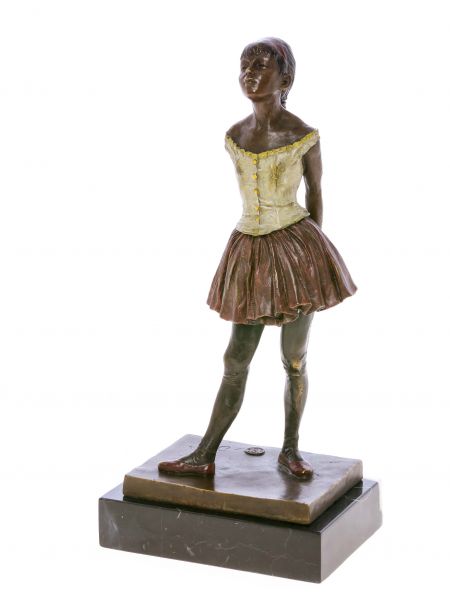 Bronzeskulptur Tänzerin nach Degas Ballerina Bronze coloriert antik Stil 