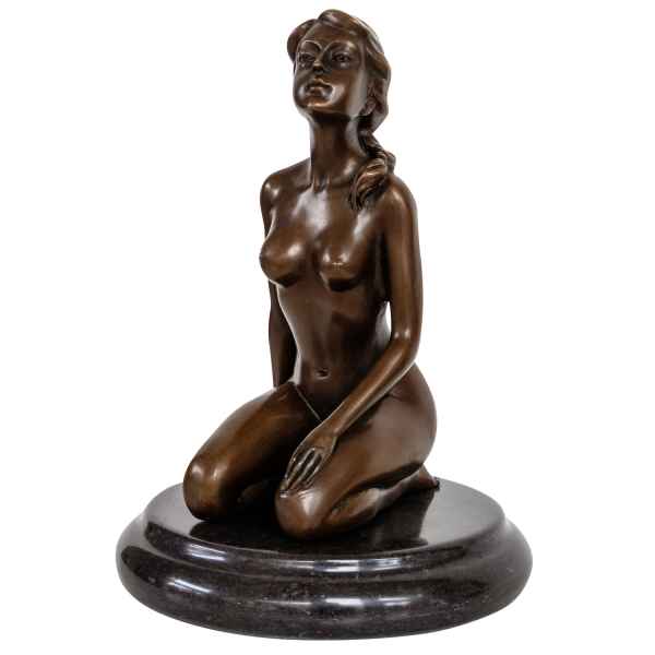 Bronzeskulptur Frau Erotik Kunst im Antik-Stil Bronze Figur Statue 22cm