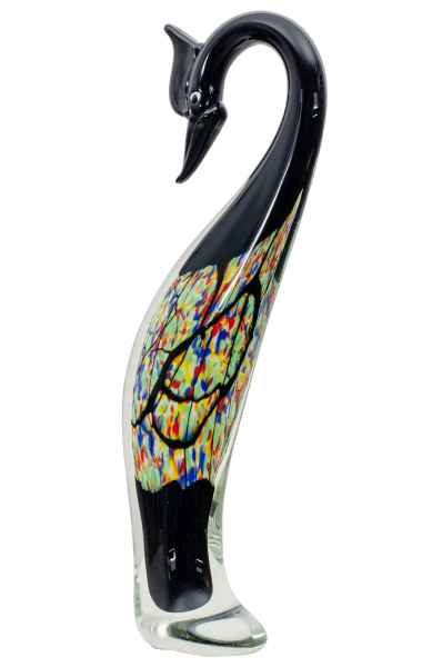 Glasfigur Figur Skulptur Glas Glasskulptur Reiher Murano-Stil Antik-Stil 38cm