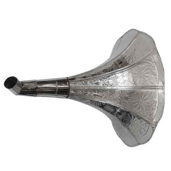 Hörrohr Hörmaschine Hörgerät silberfarben Signalhorn Deko 40cm Antik-Stil