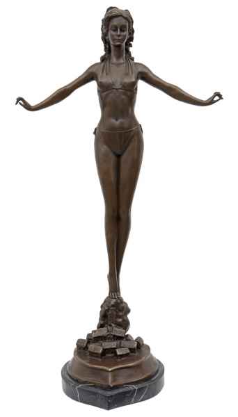 Bronzeskulptur erotische Kunst Erotik Bikini im Antik-Stil Bronze Figur Statue