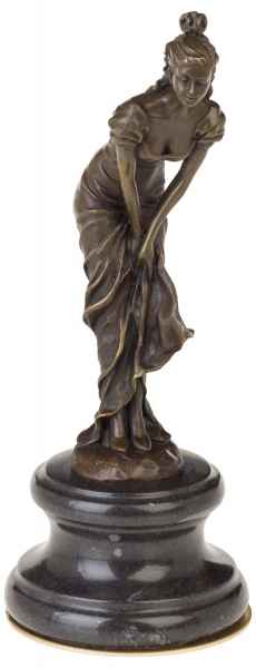 Bronzeskulptur im Antik-Stil Frau Kleid Bronze Figur Statue - 25cm