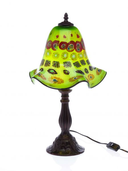 Tischlampe Lampe Glas Glasschirm im Murano Stil 53cm grün glass table lamp green