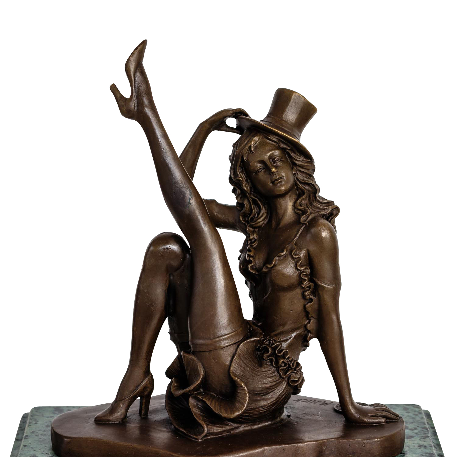 Bronzeskulptur Revue Tänzerin im Antik-Stil Bronze Figur Statue 19cm 