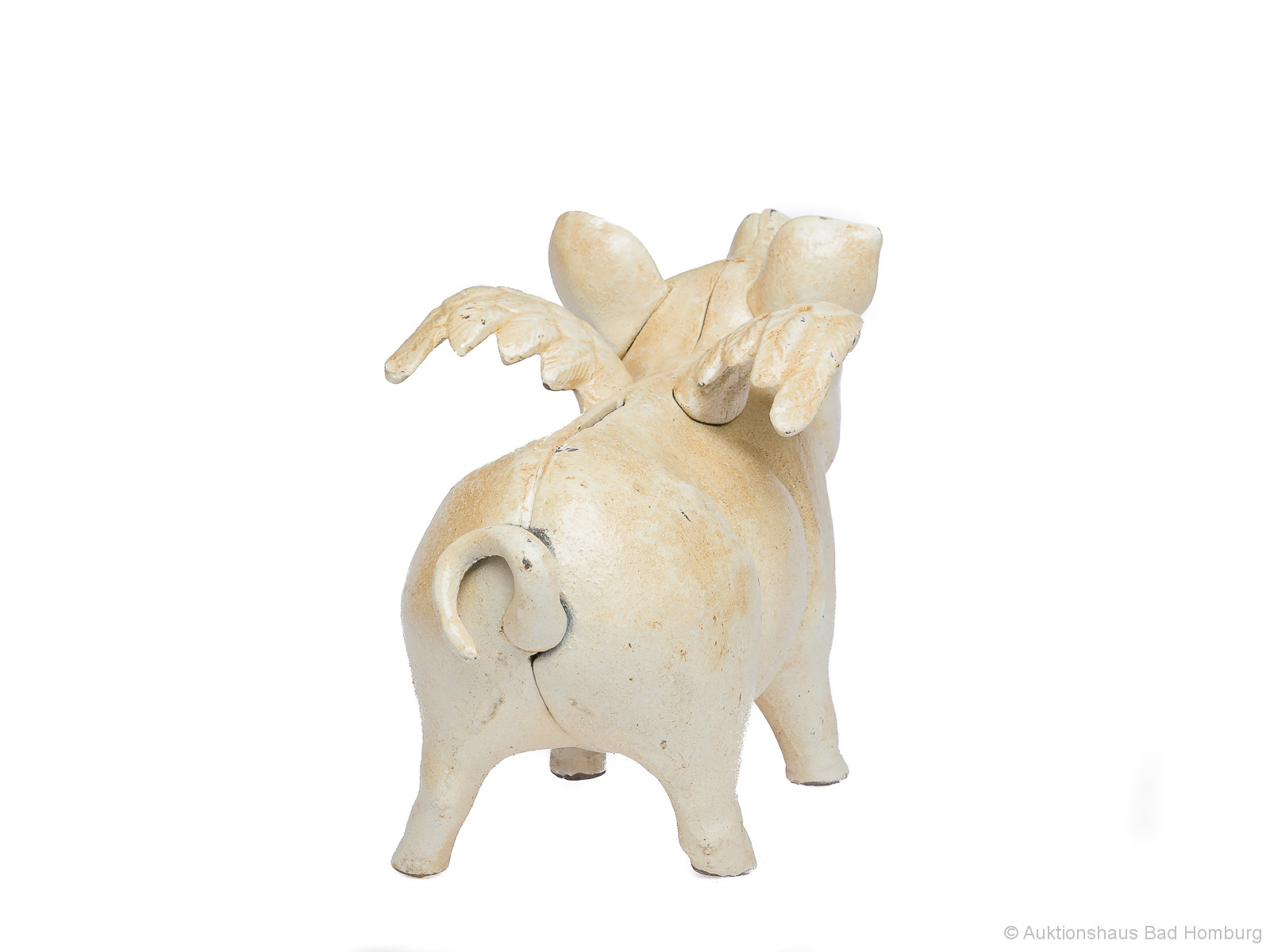 Drei Dekorationsfiguren antike Miniaturschweine aus Gusseisen als Spardosen 