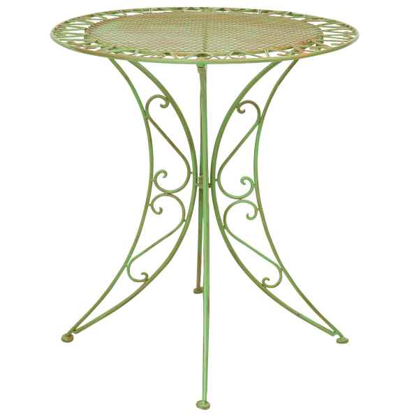 Gartentisch Eisen Schmiedeeisen Tisch Bistrotisch Gartenmöbel Antik-Stil grün