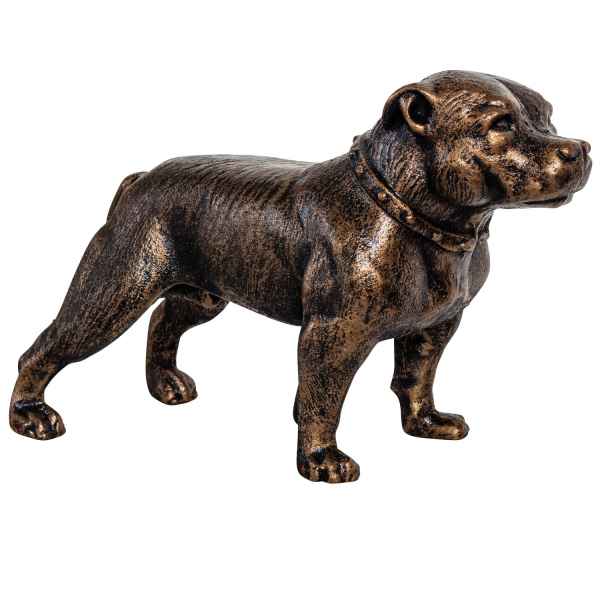 Eisenfigur Staffordshire Bullterrier Hund Figur Skulptur Eisen Antik-Stil 33cm