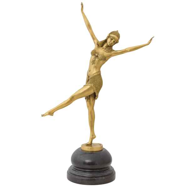 Bronzeskulptur Tänzerin Bronze Skulptur Figur Statue Tanz Art-Deco-Stil a 