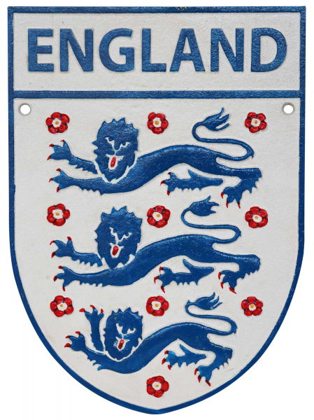Eisenschild  Wandschild Türschild Schild England Wappen Löwen Antik-Stil