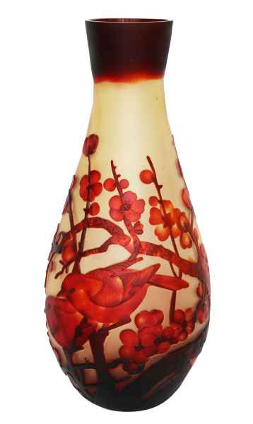 Vase Replika nach Galle Gallé Glasvase Glas Antik-Jugendstil-Stil Kopie n
