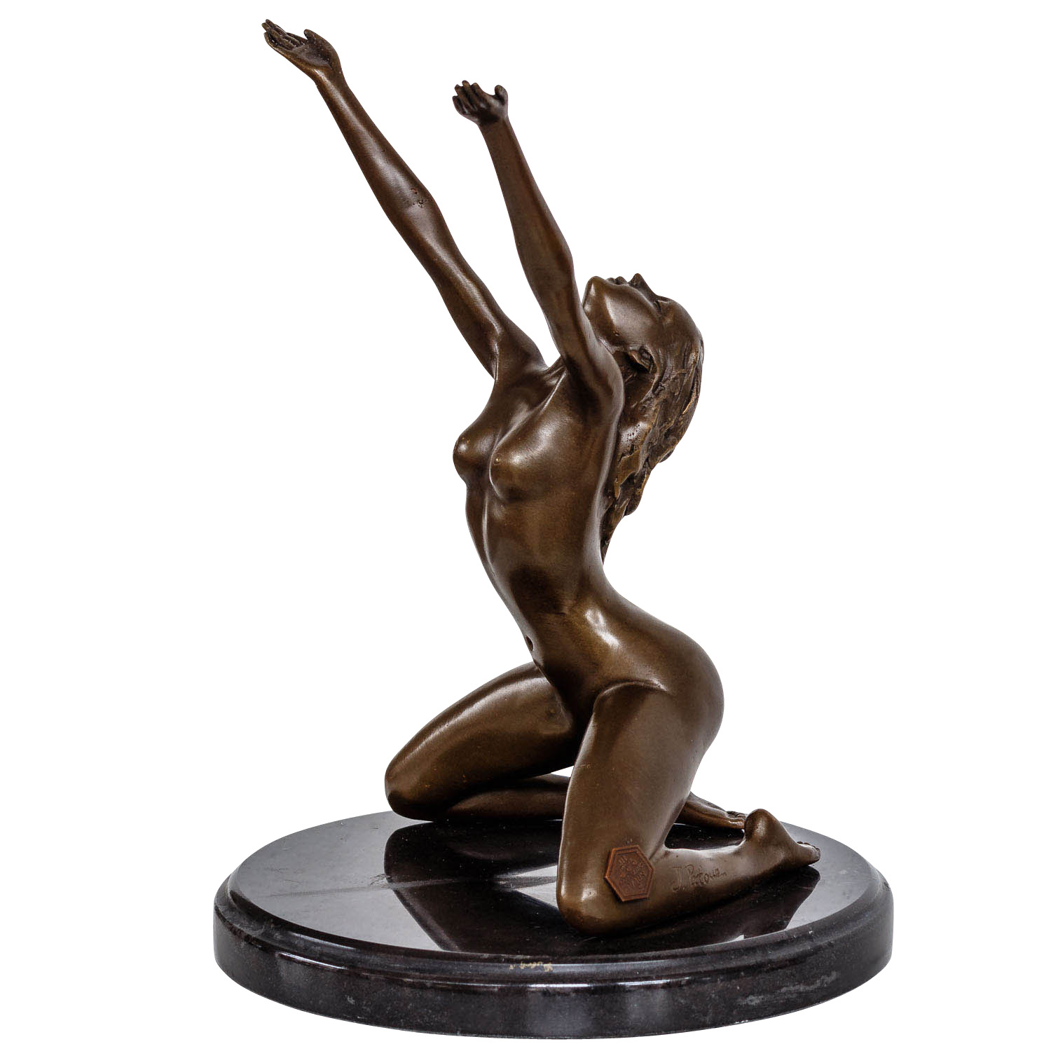 Statue femme érotisme art de bronze sculpture figurine 22cm 
