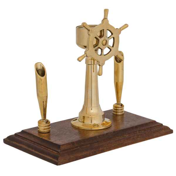 Stiftehalter Schreibtisch Kompass Steuerrad Schiff Maritim Nautik Antik-Stil