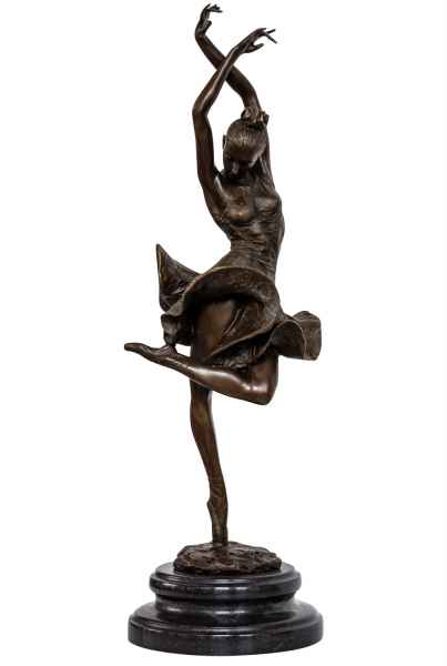 Bronzeskulptur im Antik-Stil Bronze Figur Statue Tänzerin 46cm Ballerina Ballet