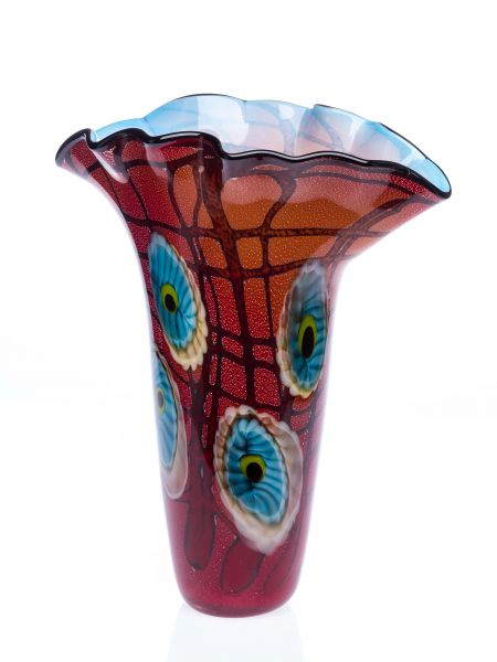 Bodenvase Glas Vase im Murano Stil Tischvase massive Glasvase 6,2kg