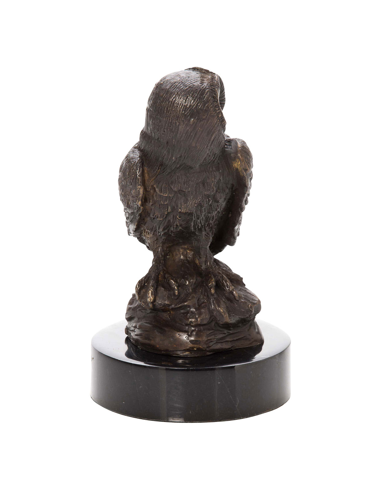 Skulptur Figur Bronze teilpoliert schön verziert Eule Uhu