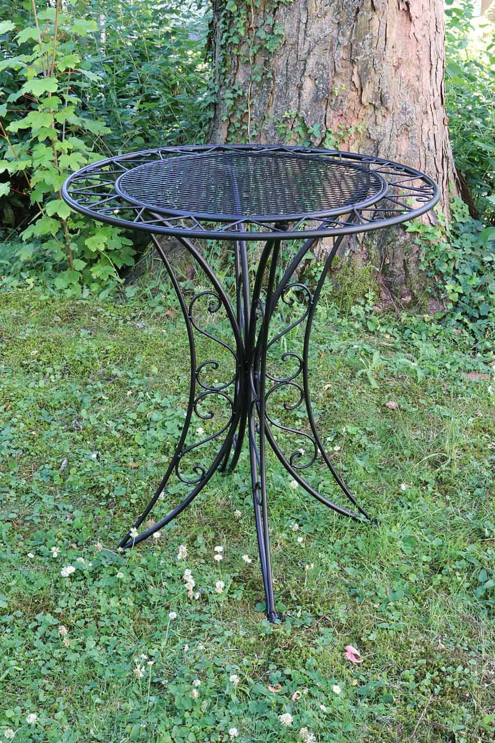 Bistro Table Metal Antique Style Garden Table 80cm Black