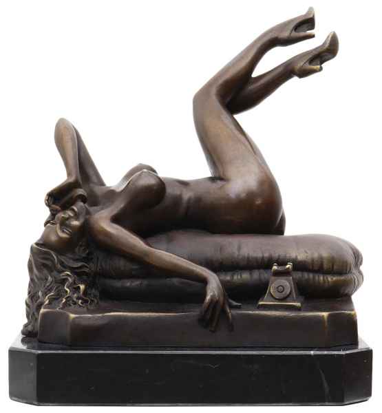 Bronzeskulptur Erotik Kunst Telefon Antik-Stil Bronze Figur Statue 23cm