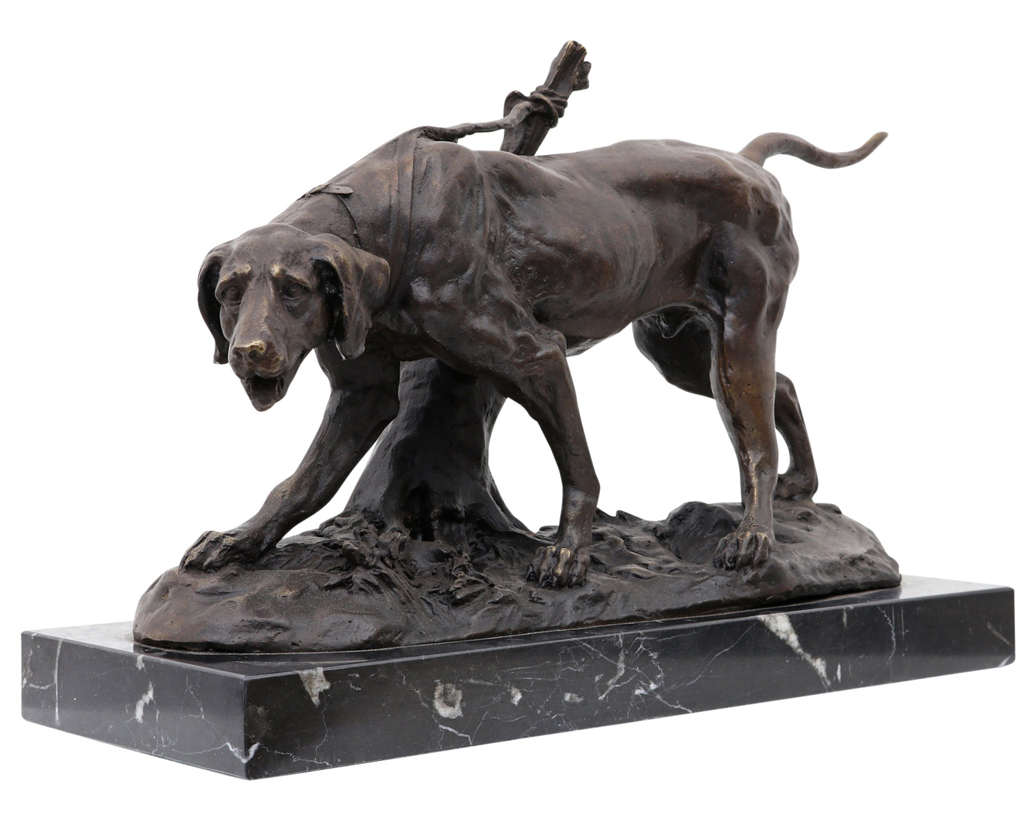 bassin Partina City Playful Bronze sculpture dog hound animal figure statue antique style 37cm | aubaho  ®