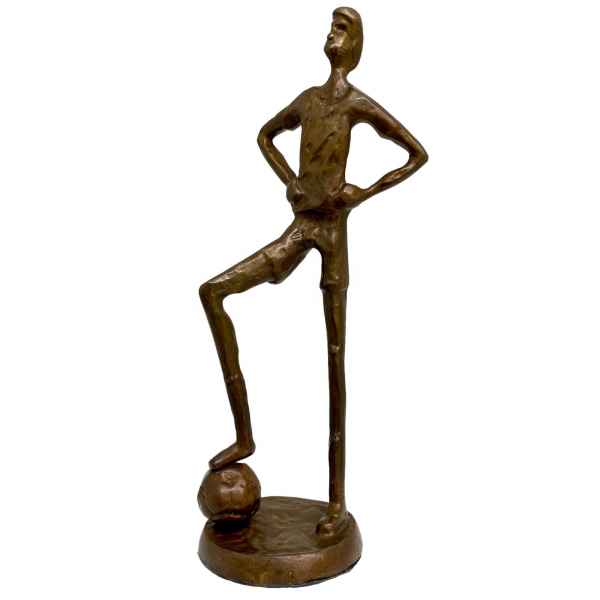Skulptur Fussball Fussballer Antik-Stil Bronze Figur Moderne Pokal Trophäe