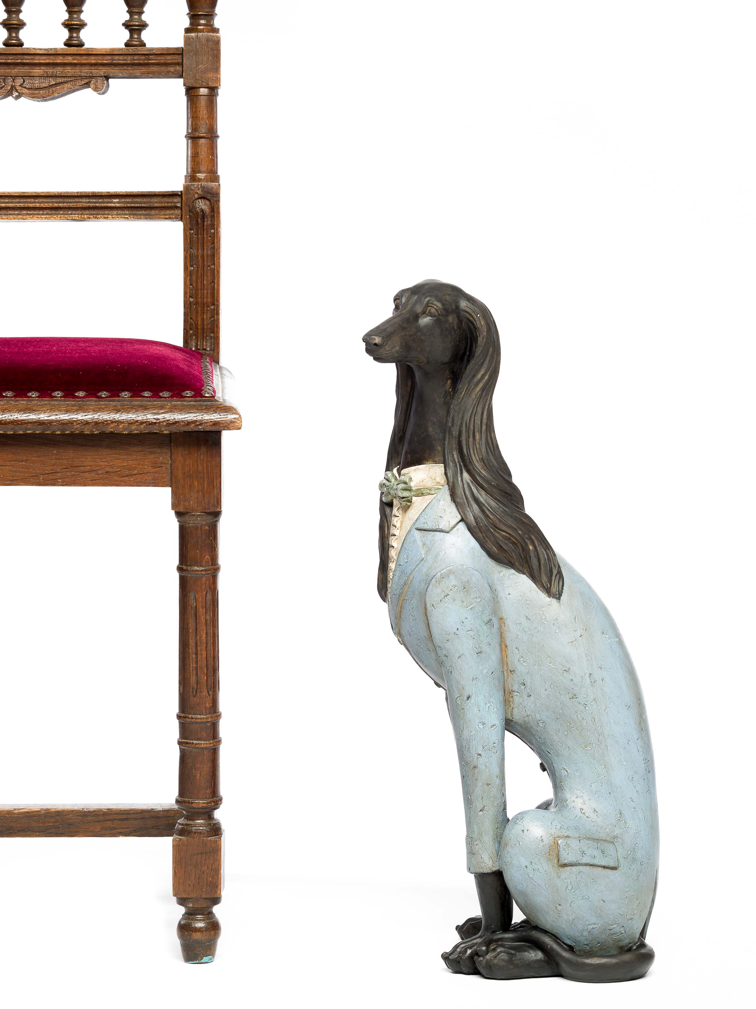 Skulptur Windhund Hund Figur 55cm HundeFigur Sakko sculpture greyhound whippet 