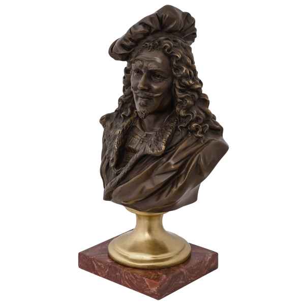 Bronzefigur Rembrandt Harmenszoon van Rijn Künstler Barock Büste Skulptur Bronze