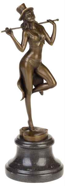 Bronzeskulptur Frau Tänzerin Erotik Kunst im Antik-Stil Bronze Figur Statue 38cm