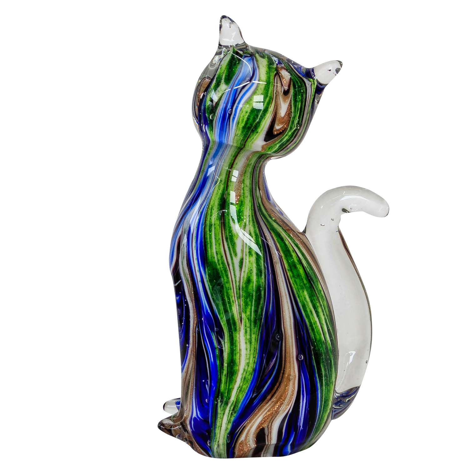 Glas Katze im Italien Murano antik Stil Höhe 18cm schwere Glasfigur Cat Glass 