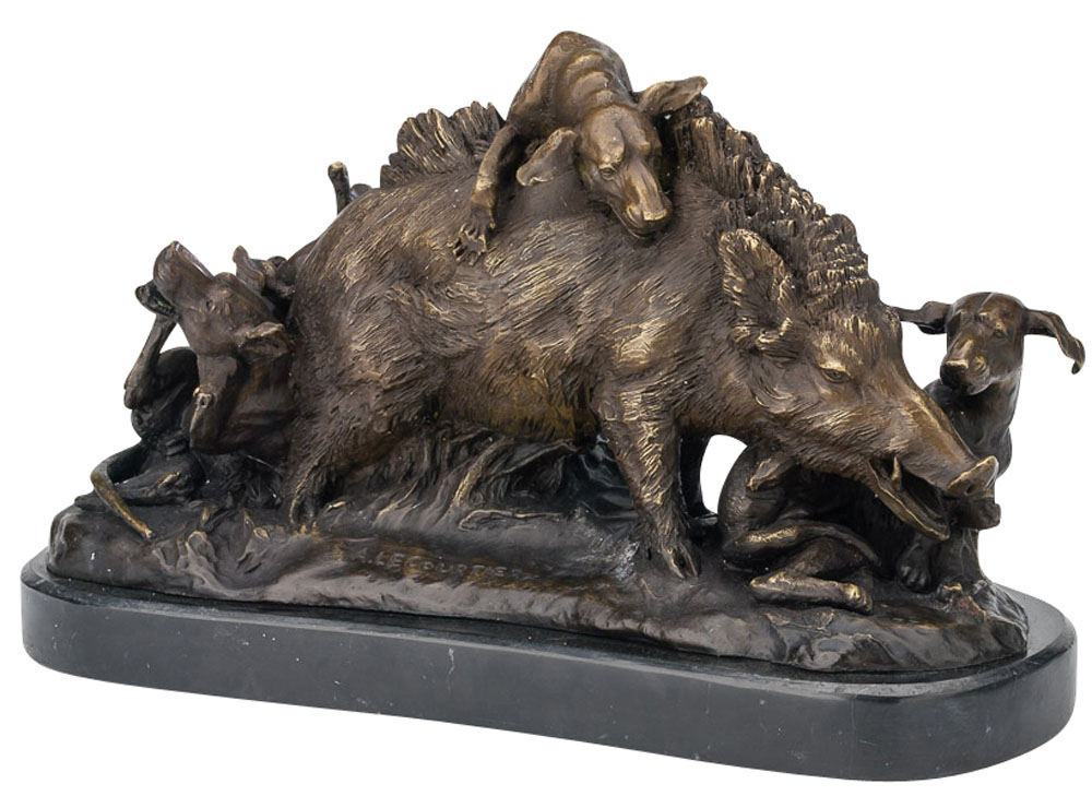 aubaho Escultura de Bronce de Bronce Cazador de los Ciervos Caza Ciervos Escultura