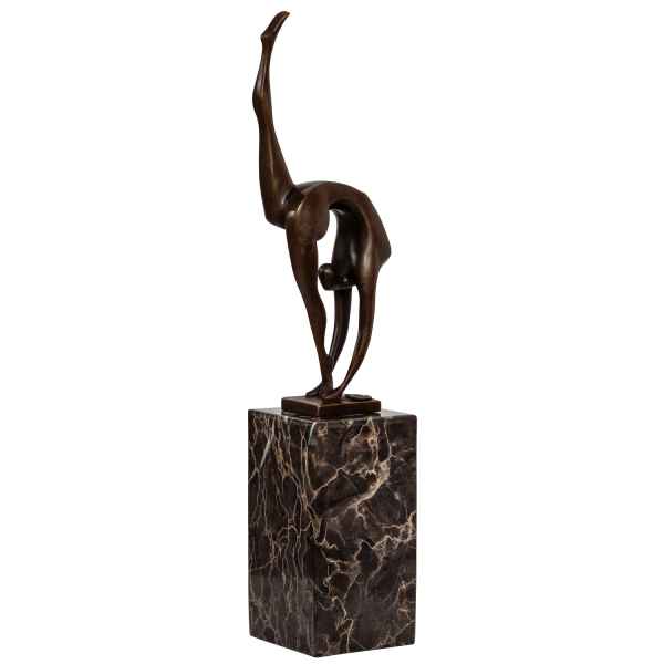 Bronzeskulptur Schlangenmensch Yoga Frau im Antik-Stil Bronze Figur Statue 22cm 