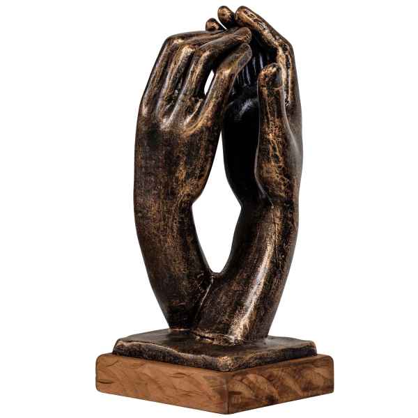Eisenfigur Hand die Kathedrale nach Rodin Figur Skulptur Antik-Stil 40cm Replik