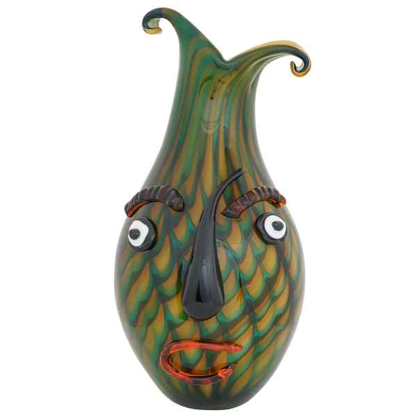 Glasvase Vase Blumenvase Gesicht Glas Murano-Stil Antik-Stil 34cm