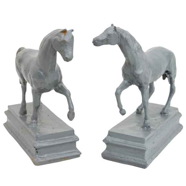 Gartenskulptur Paar Pferd Skulptur Figur Garten Eisen Antik-Stil - 38cm
