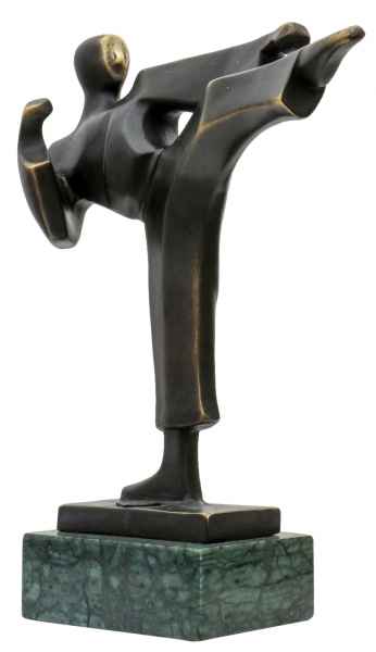 Bronzeskulptur Karateka Karate Sport im Antik-Stil Bronze Figur 21cm