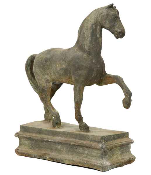 Skulptur Pferd auf einer Plinthe Figur Eisen 10kg Garten sculpture iron horse