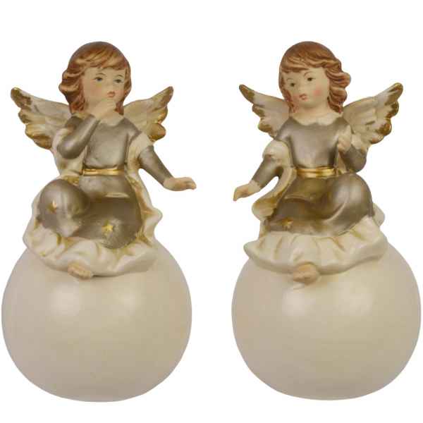 2 Engel Figur Weihnachten Weihnachtsengel Dekoration Porzellan 18cm Antik-Stil