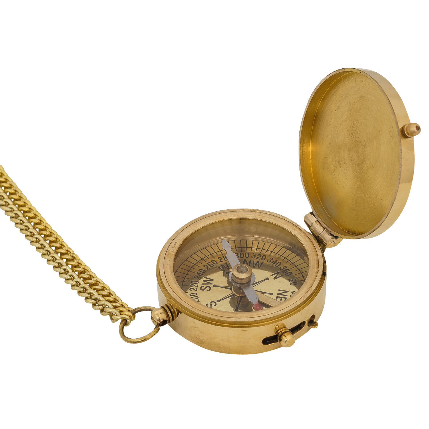 Kompass mit Holzbox Maritim Schiff Dekoration Navigation Messing Antik-Stil 5cm 
